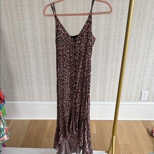 Leopard Print high low maxi Dress